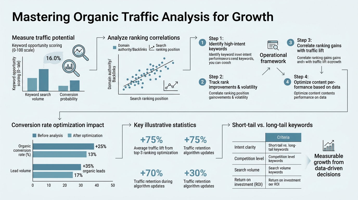 Mastering Organic Traffic Analysis for Growth infographic