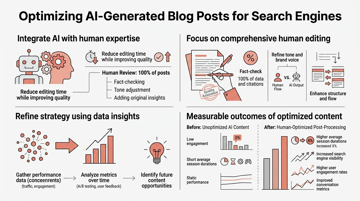 Optimizing AI-Generated Blog Posts for Search Engines infographic