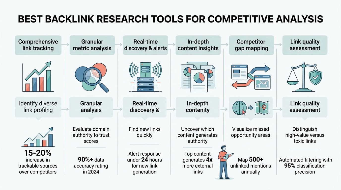 Best Backlink Research Tools for Competitive Analysis infographic