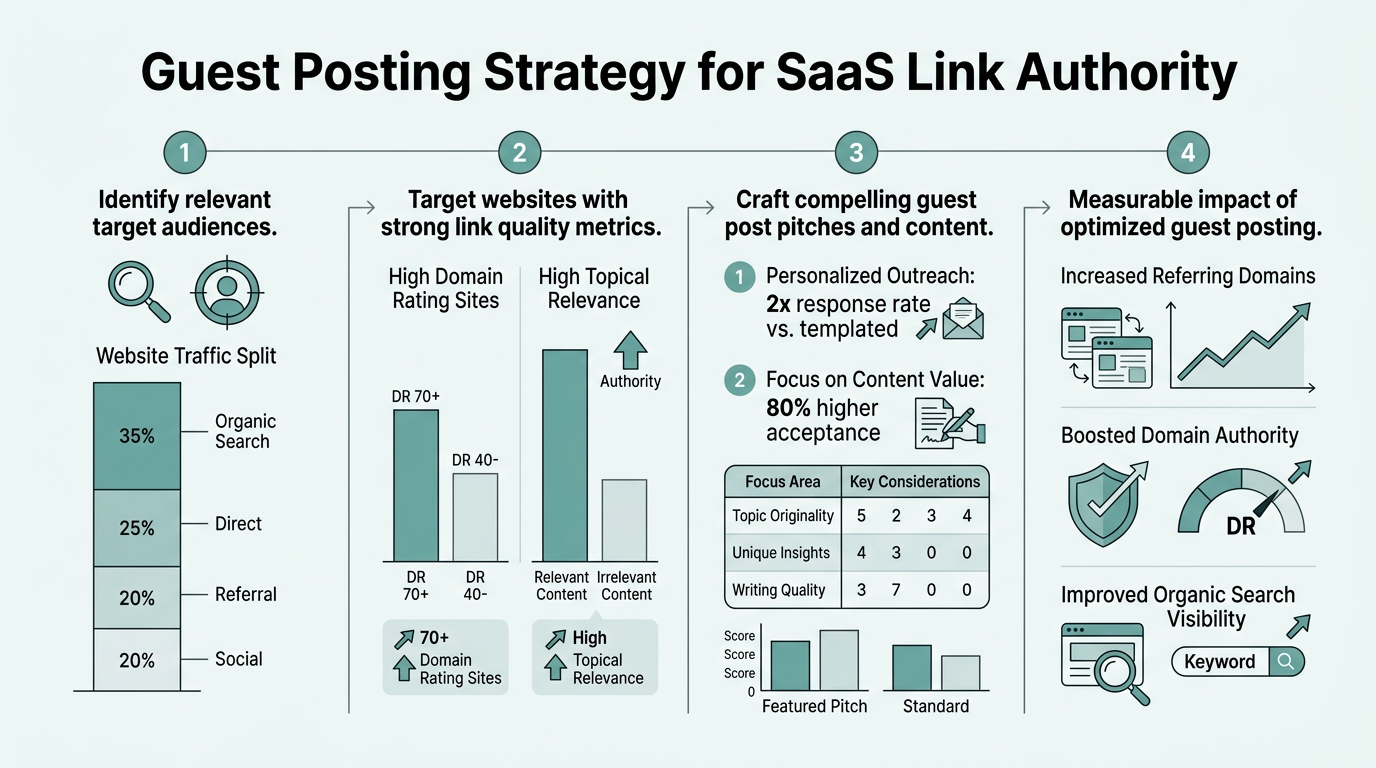 Guest Posting Strategy for SaaS Link Authority infographic