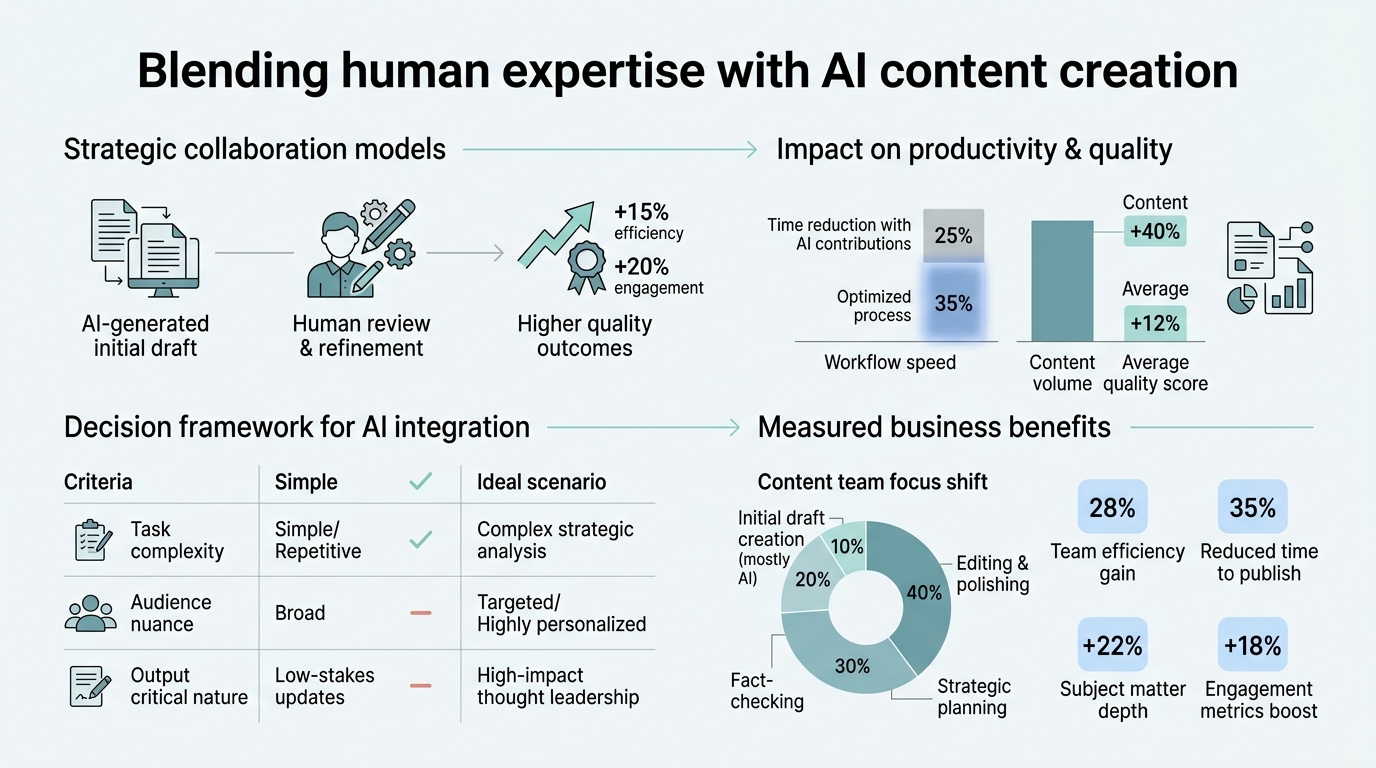 Blending Human Expertise With AI Content Creation infographic