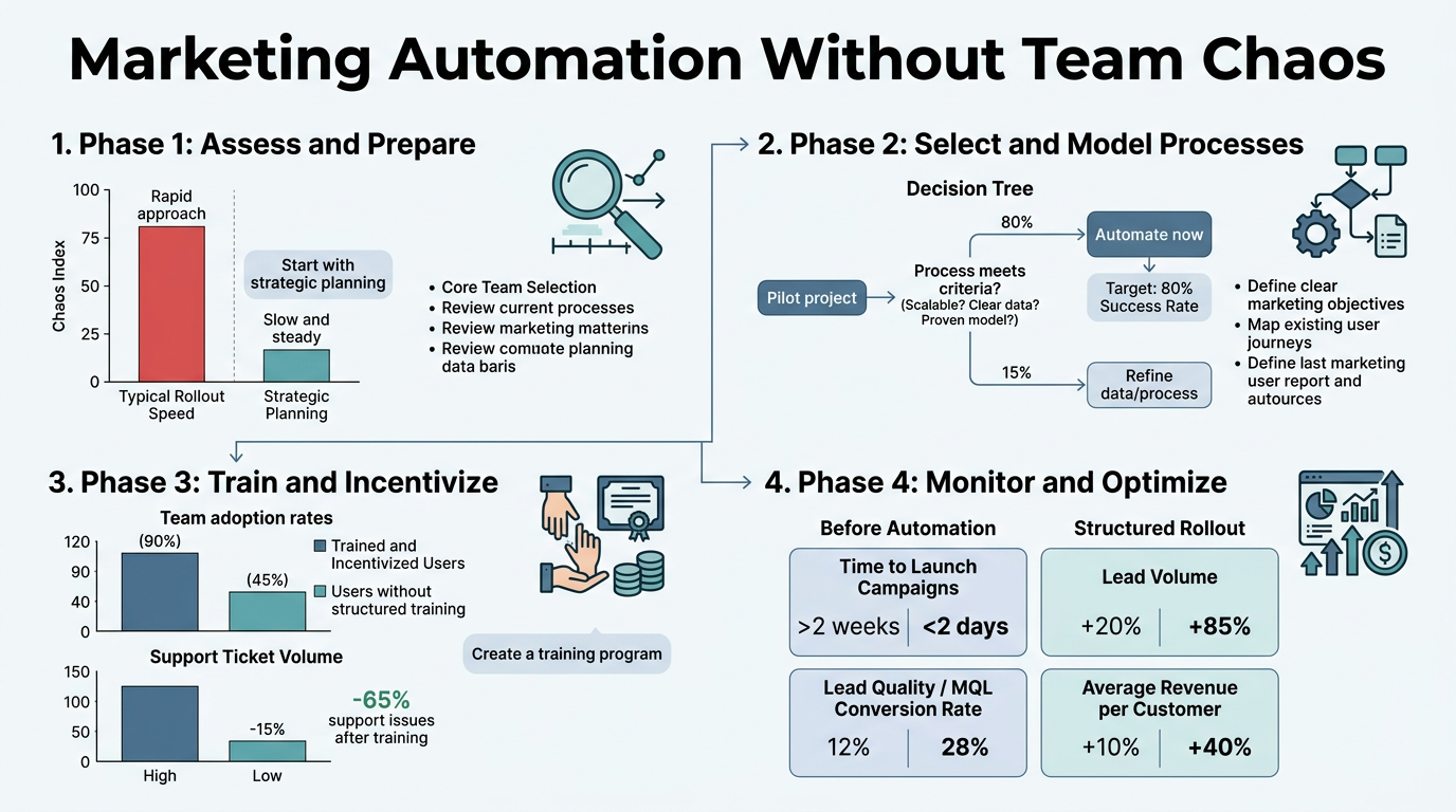 Rolling Out Marketing Automation Without Team Chaos infographic